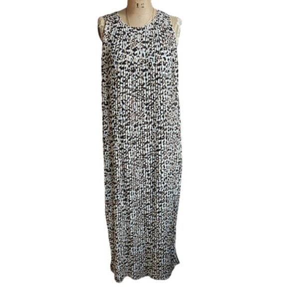 Banana Republic animal cheetah print maxi pleated shift tank dress - Picture 1 of 16